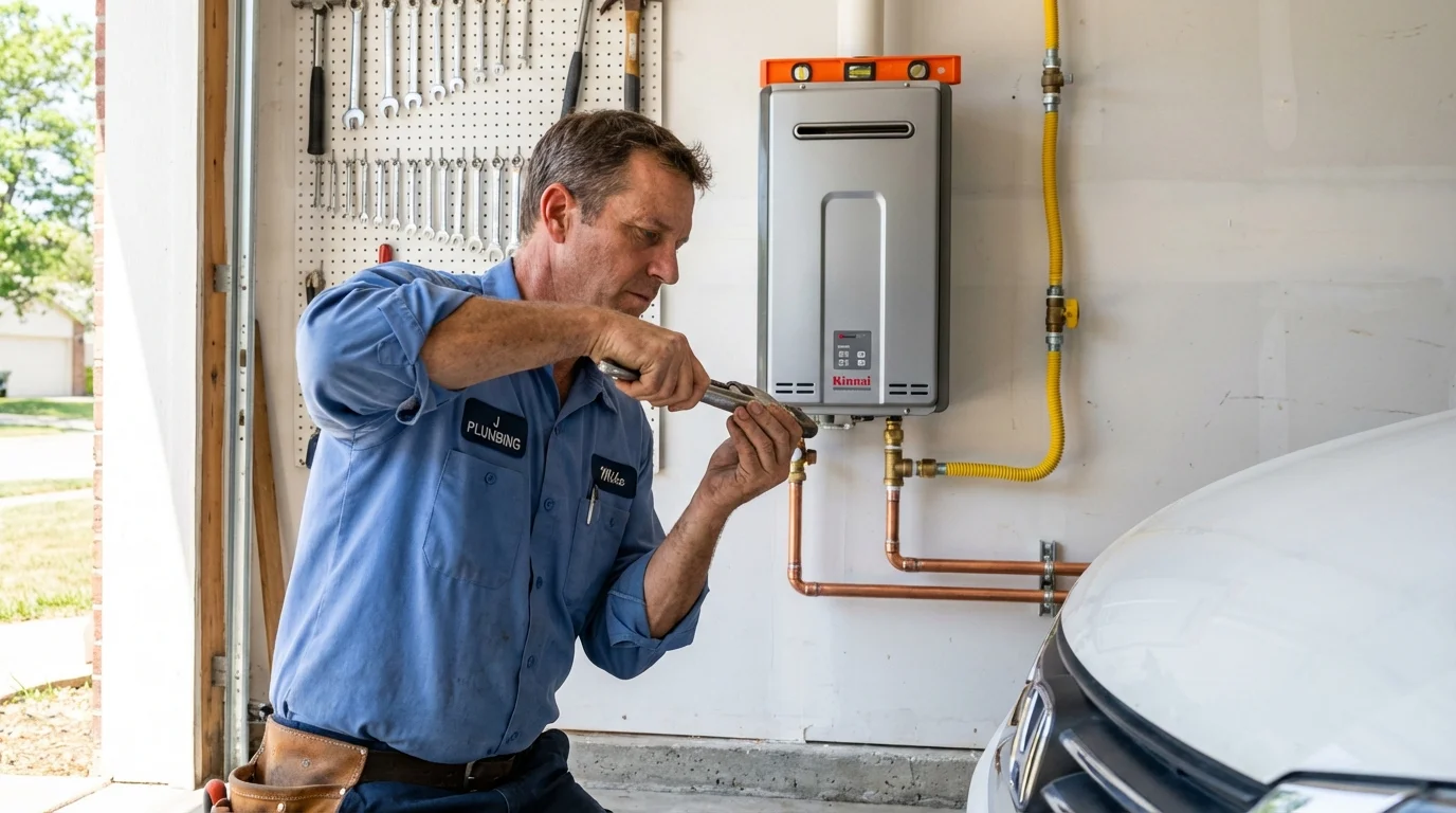 Tankless water heater installation by a Johns Plumbing LLC plumber in Lewes